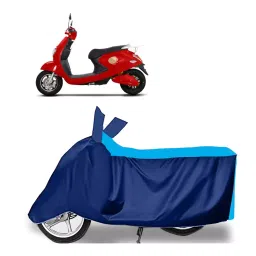 Auto Pearl Two Wheeler Cover for Techo Electra Emerge - Cyan, Blue-image-66