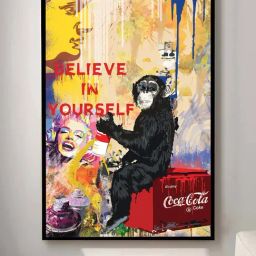 Art Street Black Engineered Wood Believe In Yourself Pop Graffiti Wall Art-image-20