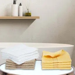 LORENA 100% Cotton Super-Soft Terry Towels -12pc Face Towel (d`ross) solid-multi-7
