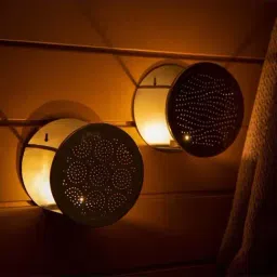Home4U Brown Aluminium Tealight Holder - Set of 1-image-25
