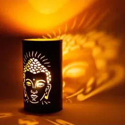 Home4U Brown & Gold Aluminium Votive - Set of 1-image-26