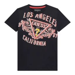 Guess Kids Jet Black Printed Regular Fit T-Shirt-image-95