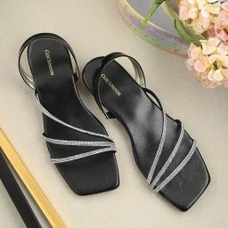 Clog London Women's Black Sling Back Sandals-image-14