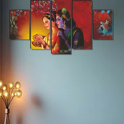 Myntra Elegant Homes Red & Black 5 Piece Wood Religious Wall Paintings-image-90