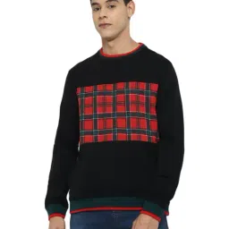 Allen Solly Black Cotton Regular Fit Colour Block Sweatshirt-image-46