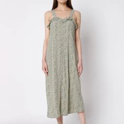 Vero Moda Green Printed Below Knee Slip Dress-image-74