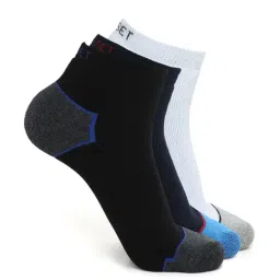 Crusset Multicolor Cotton Blend Ankle Length Socks - Set of 3-image-51