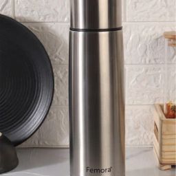 Femora Bullet Thermosteel Silver Stainless Steel Hot and Cold Water Bottle (1L)-image-19