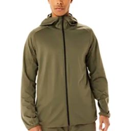 Asics Olive Full Sleeves Hooded Jacket-image-24