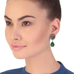 Imli Street Green & Golden Drop Earrings-22