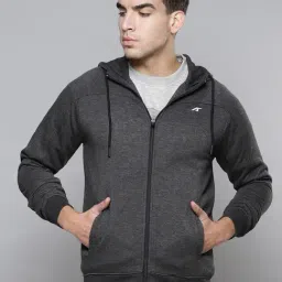 ALCIS Grey Regular Fit Sports Hoodies-33