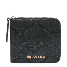BELWABA Green Textured Zip Around Wallet for Women-5