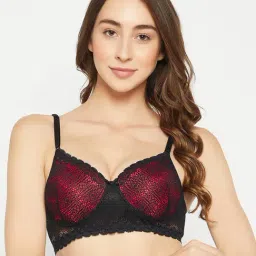 Clovia Black Lace Full Coverage Non-Wired Bra-image-4