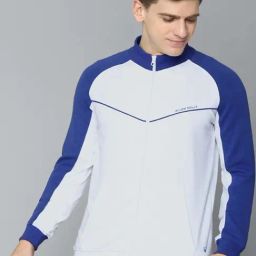 Allen Solly White & Blue Regular Fit Colour Block Sweatshirts-image-60