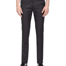 Arrow Charcoal Regular Fit Flat Front Trousers-picture-20