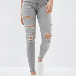 American Eagle Outfitters Grey Cotton Mid Rise Jeans-image-39