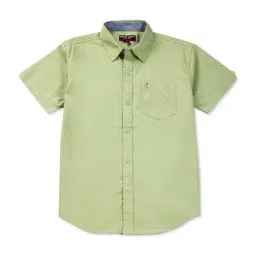 Gini & Jony Kids Green Cotton Regular Fit Shirt-image-62