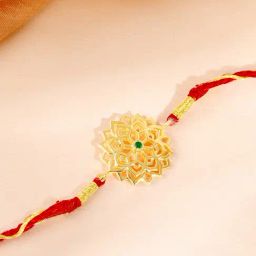 GIVA 925 Sterling Silver Golden Floral Mandala Rakhi-image-77