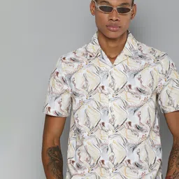 Flying Machine Pure Cotton Abstract Printed Casual Shirt-image-27