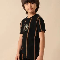 U.S. Polo Assn. Boys Black Cotton Striped T-Shirt-picture-42
