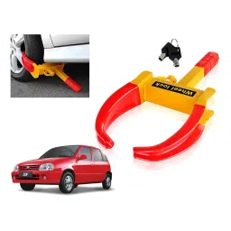 Auto Pearl Claw Type Adjustable Anti Theft Yellow, Red Wheel Clamp Lock for Maruti Suzuki Zen-image-27