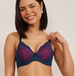 Clovia Blue Polyamide Solid Padded Full Cup Underwired Balconette Bra-picture-14