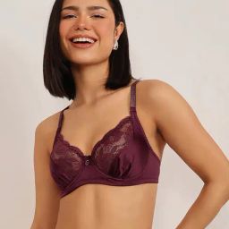 Clovia Purple Polyamide Solid Non-Padded Demi Cup Underwired Plunge Bra-picture-40