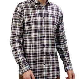 Bruun & Stengade Brown Cotton Regular Fit Checks Shirt-image-7
