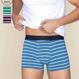 XYXX Multicolored Slim Fit Striped Trunks - Pack Of 3-picture-14