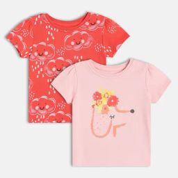 MINIKLUB Girls Red & Pink Printed Top - Pack of 2-picture-17