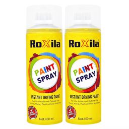 Roxila 400 ml Each Gloss Finish Multipurpose Spray Paint JCB Yellow (Pack of 2)-4