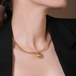 Rubans Gold-Tone Plated Necklace for Women-picture-33