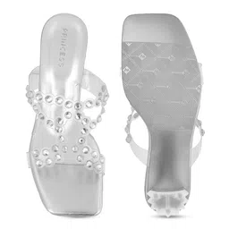 Metro Embellished Open Toe Block Heels image 5