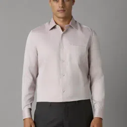 Louis Philippe Grey Cotton Regular Fit Texture Shirt-picture-34