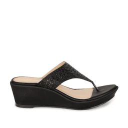 Marie Claire by Bata Women's Black Thong Wedges-picture-39