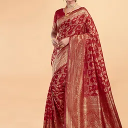KALINI Ethnic Motifs Zari Banarasi Saree-picture-18