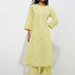 Utsa by Westside Lime Printed Cotton A-Line Kurta-picture-13