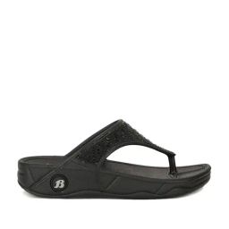 Bata Women's Black Thong Wedges-image-54
