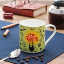 Clay Craft Think Food Lime Green Ceramic Coffee Mug (0.35 L) - Set of 1-image-80