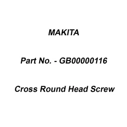 Makita Cross Round Head Screw Suitable For DLM330, Part No GB00000116-4