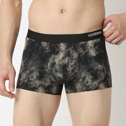 Underjeans by Spykar BLK_KHAKI_20 Blended Printed Regular Fit Trunks-picture-40