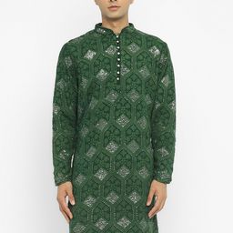 Devyom Men Embroidered Regular Thread Work Kurta with Pyjamas image 2