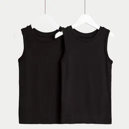 Marks & Spencer Kids Pack Of 2 Basic Vests-image-84