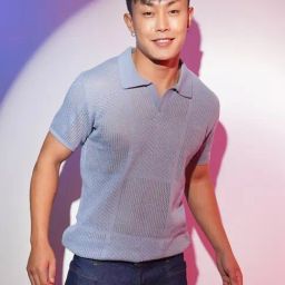 Campus Sutra Grey Regular Fit Self Pattern Polo T-Shirt-image-33