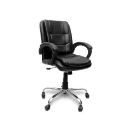 Caddy Low Back Revolving office and Home Chair Black PU Leatherette CD195-image-92