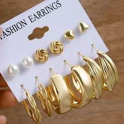 DIVASTRI Set Of 6 Gold-Plated Heart Shaped Studs image 4
