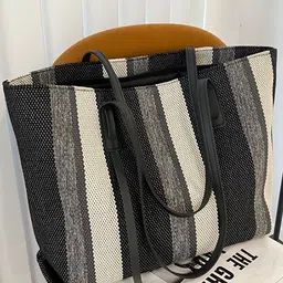 LULU & SKY PU Structured Tote Bag with Quilted-36