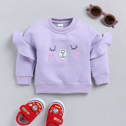 Moms Love Infant Girls Embroidered Pure Cotton Sweatshirt-image-77