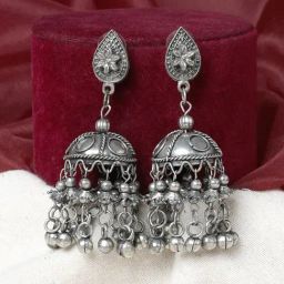 Teejh Shobhana Silver Jhumki Earrings for Women-image-22