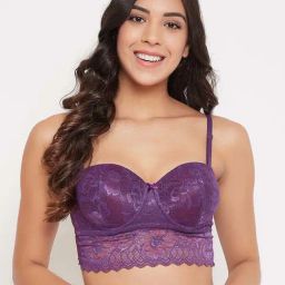 Clovia Purple Bralette Bra-image-59